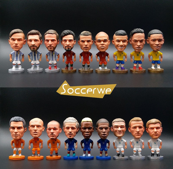 Soccerwe World National Soccer Star Players Action Figure Football Model Toys Kids Sports Doll Messi Ronaldo Neymar Bale Mbappe