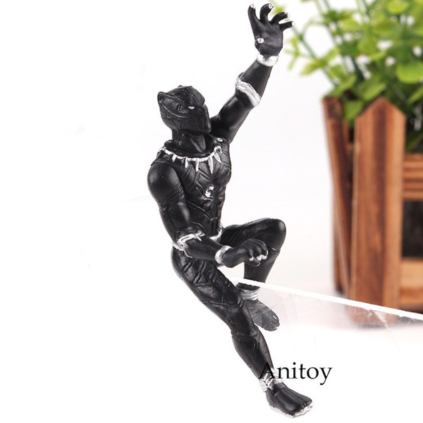 Marvel Black Panther Action Figure Computer Buddy PVC Black Panther Computer Pendant Collection Model Toy 8.5cm