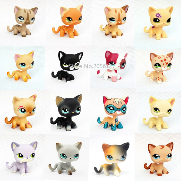 pet shop lps toys rare animal standing #2291 #5 short hair cat model #994 old original pet toys kitten child Xmas gift