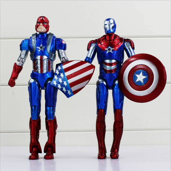 2 Styles Captain American Super Hero PVC the Avengers figure cool modle for Kids Toy New High Quality