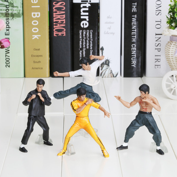 10cm 1set=4PCS PVC Bandai Bruce Lee Figures Kung Fu Master Legend