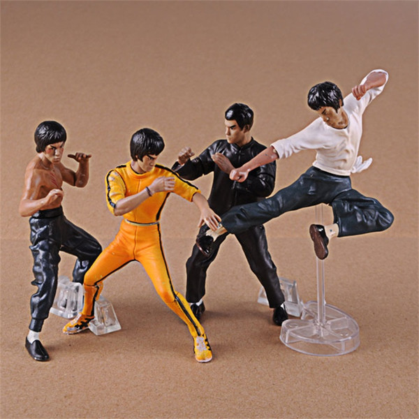 4pcs Classic Bruce Lee Action Figures Toy Gift For Children Kung Fu Garage Kit Ornament Model Doll 26 5ym WW