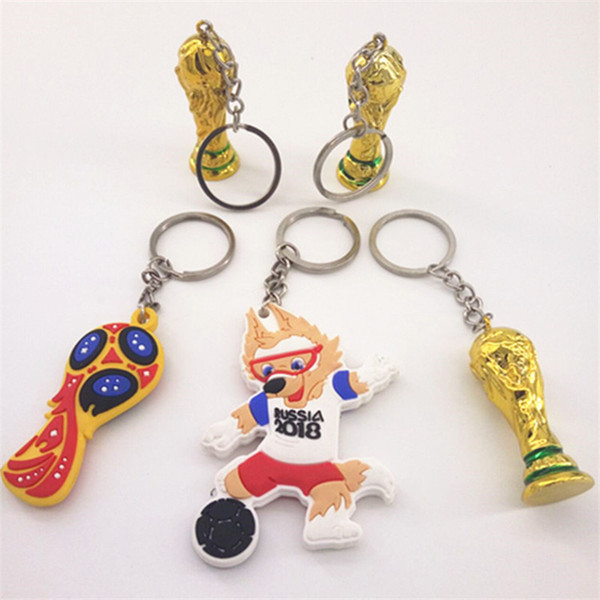 Russia World Cup Toy Mascot Keychain Football Souvenir Zabivaka Soccer Zabivaka Wolf Figure Key Ring cartoon FFA245 6styles 600pcs