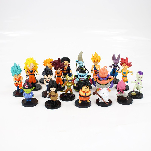 20pcs/lot Dragon Ball Z Figure Toy Goku Vegeta Super Saiyan God Hercule Frieza Boo Beerus Whis Anime DBZ Mini Model Dolls