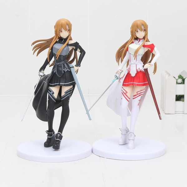 Anime SAO Sword Art Online Asuna Yuuki Kirito Collection Action Figure Model Toy 18cm