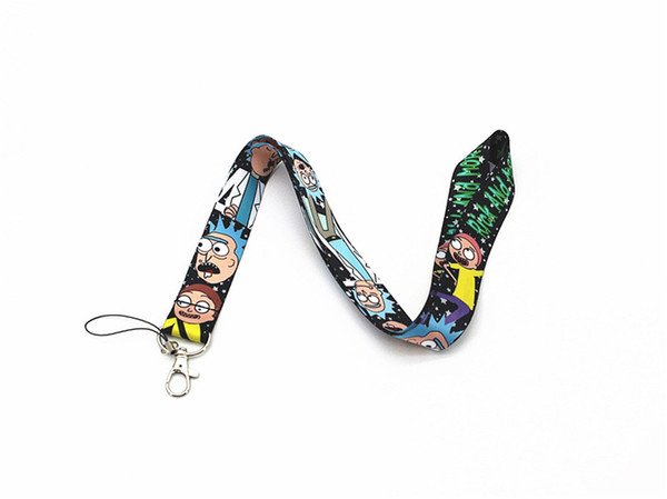 Rick and Morty Cartoon Printing Lanyards for Employees School Id Badge Iphone X Case Camera Neck Strap Hanger Free Shipping