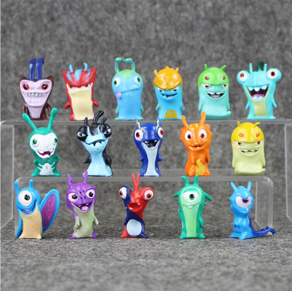 3.5-4.5cm 16pcs/set Cute Slugterra PVC Action Fgure Collectable Model Toy for kids gift free shipping EMS