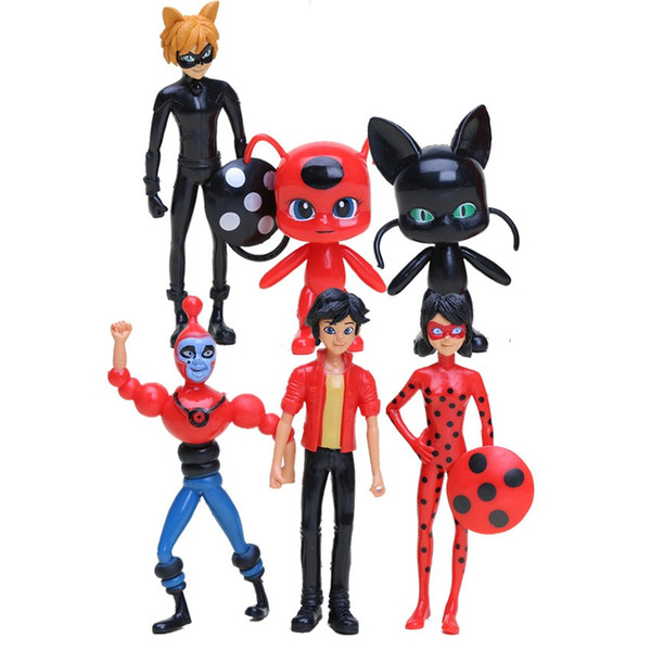 6pcs 14pcs 8-12.5cm Ladybug Adrien Noir Agreste Cat PVC Action Figure Toys