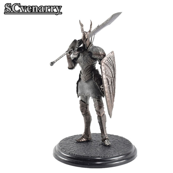 Game Dark Souls 2 Warrior Black Knight Big Sword Shield Top Games PVC Ation Figure Model Collectible Toys 20cm