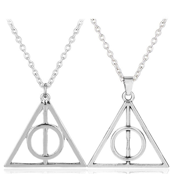 Vintage Harri Potter Pendant Necklace Rotate Deathly Hallows Friendship Valentine Gift Best Friend Action Figure Cosplay Toys