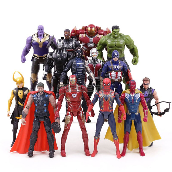 Marvel Avengers 3 Infinity War Thanos Iron Man Captain America Thor Spiderman PVC Action Figures Kids Toys Boys Gifts 14pcs/set