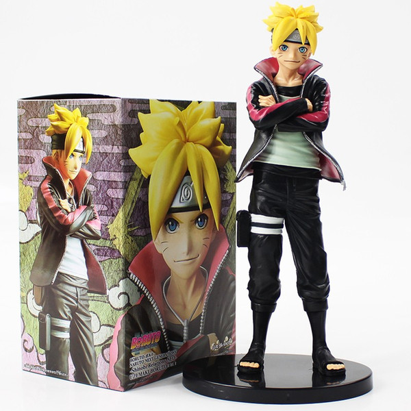 23cm Naruto Uzumaki Boruto action figure model toy with black base anime Naruto Uzumaki Naruto son Uzumaki Boruto PVC figure toy