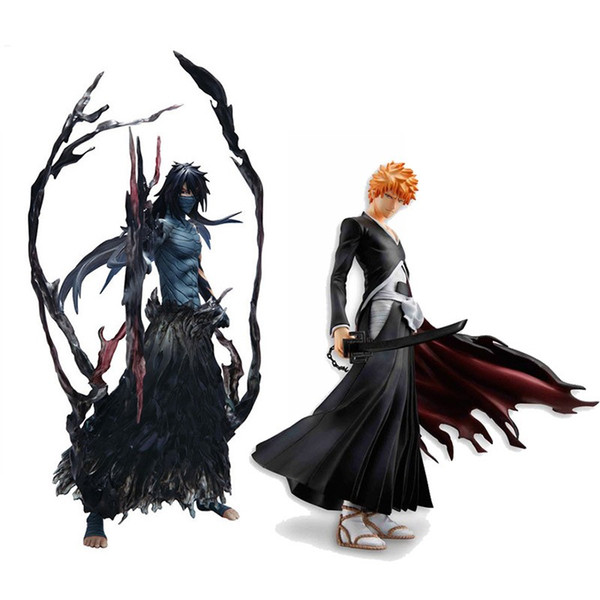 Cool 19cm 22cm Bleach Anime Kurosaki Ichigo Getsuga Tenshou PVC Action Figure Collection Model Toy