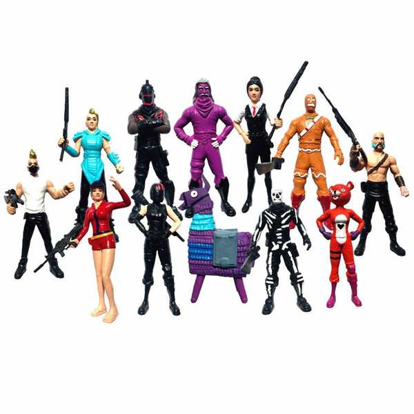 12pcs/set Fortress Night Llama PVC Action Figures Toy Fortnight Battle Royale Game Character Model Figure Toys Boy Gift