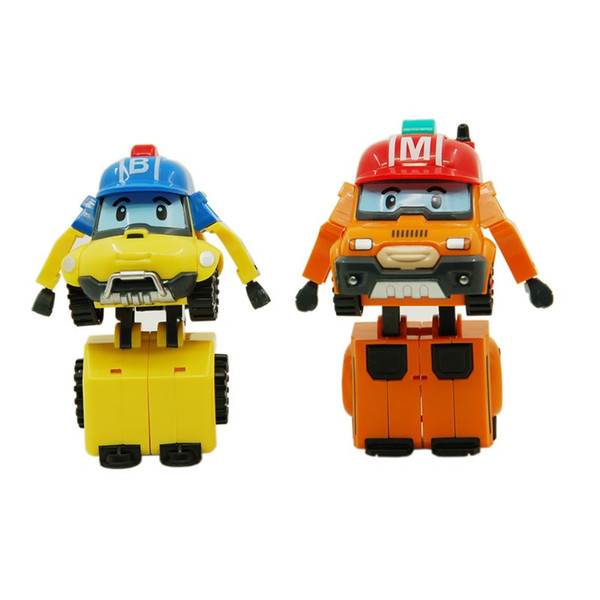 2Pcs/set Robocar Poli Robot Korea Toys Anime Action Figures Poli Robocar Bucky Mark Transformation Toys For Children Gifts