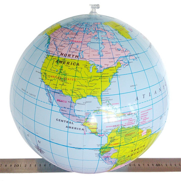 Great for Education Develop 40CM Inflatable World Globe Teach Education Geography Toy Map Balloon Beach Ball Gift for Children #