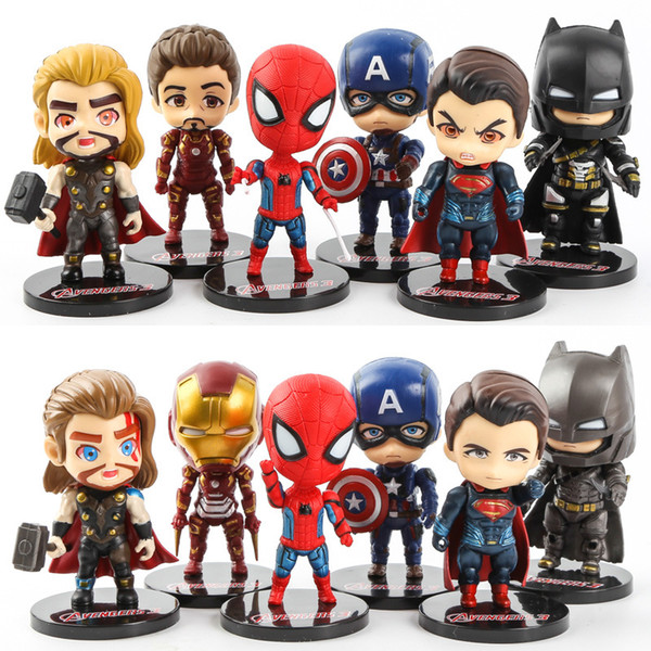 Hot Sale 6pcs/Lot The Avengers Spider-Man Captain America High Quality PVC Action Figures For Child Gift Collect Toy