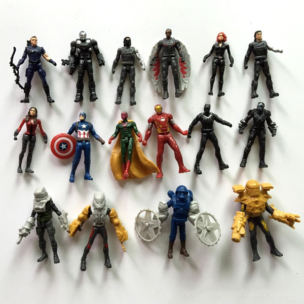 16 pcs/Lot Captain America 3 GK action figures League & Marvel Avengers Super Hero Model Action & Toy Figures for Children