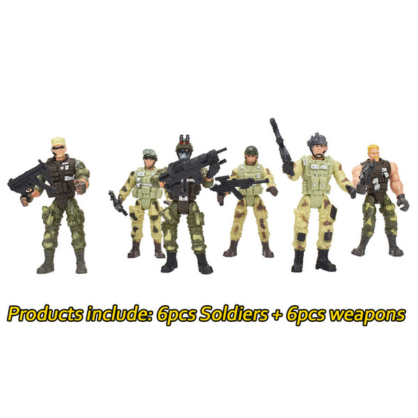 Removable Counter-Strike Warrior Soldiers Model Toy 360 Degree Rotation Boys Military Model Soldiers Toys for Kids Educational Toys