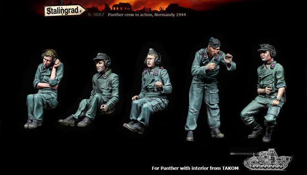 Free shipping 1/35 Resin Figures Panther crew in action Unassembled unpainted J065