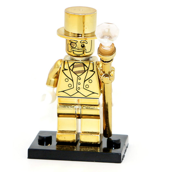 Mr Gold Limited Edition Chrom Golden Man Dolls Building Blocks Sets Models Bricks Toys for Children AIJILE