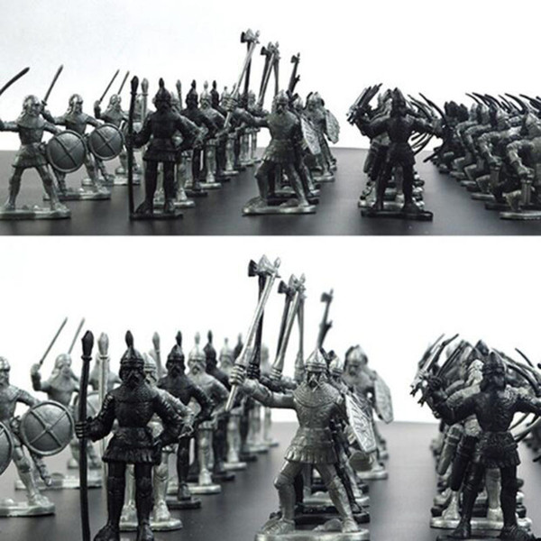 Medieval Military War Simulation Warriors Ancient Soldier static Military figures Model for Children Gifts 60pcs/set