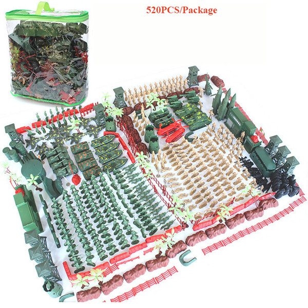 520PCS Military Base Army Men - World War Set Boys Gifts