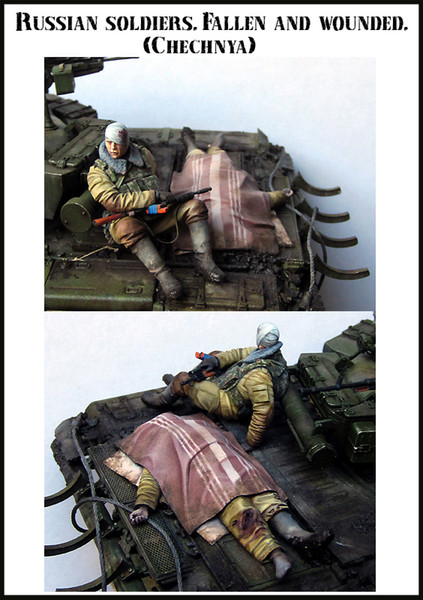 1/35 REISN FIGURES MODEL KITS RUSSIAN SOLDIERS.FALLEN AND WOUNDED.(CHECHNYA)006