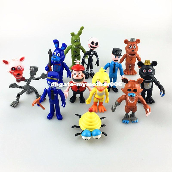 12pcs/lot FNAF Bonnie Foxy Chica Freddy Fazbear Five Nights At Freddy's PVC Action figure dolls toys for kids brithday gifts