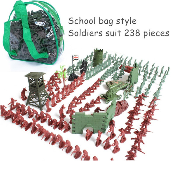 Schoolbag Type 238pcs Mini Plastic Soldier Toys Soldier Military Action Figure Military Toy Soldier Toys for Boys