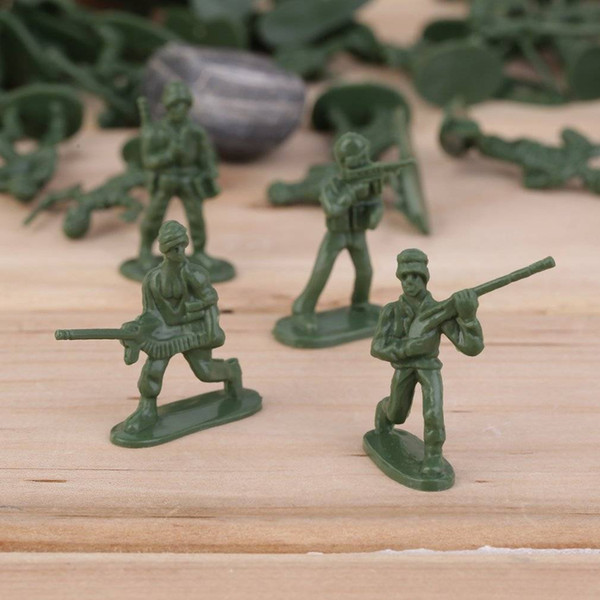 100pcs/Pack Military Plastic Toy Soldiers Army Men Figures 12 Poses Gift 2 colors Traditional Plastic Toy Soldiers