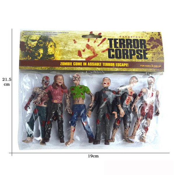 Set of 6 The Walking Dead Zombie Toys Action Figures Toys Terror Corpse Zombies Model Christmas Gift for children