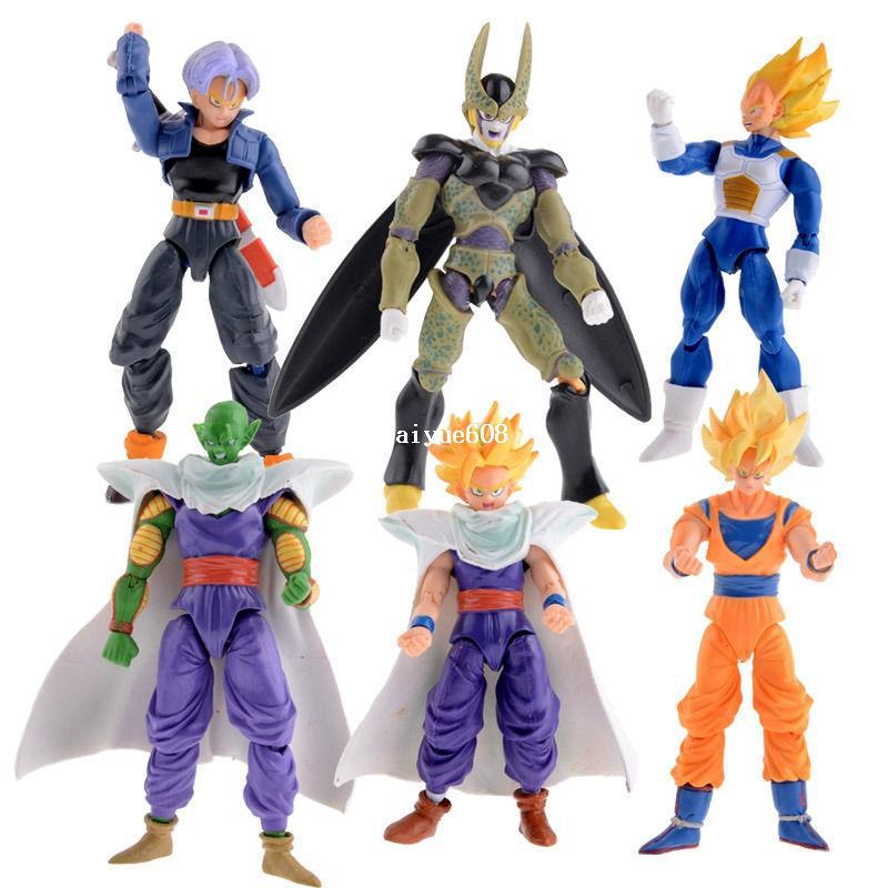 New Dragonball Z Dragon Ball DBZ Anime Joint Movable Action Figure Toy 6 pcs Set