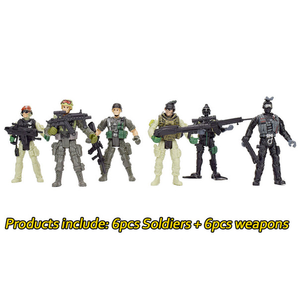 6 PCS 360 Degree Rotatable Removable American Soldiers Military Model Toys Gifts for Kids Teens Military Army Combat Game for Boys Model Toy