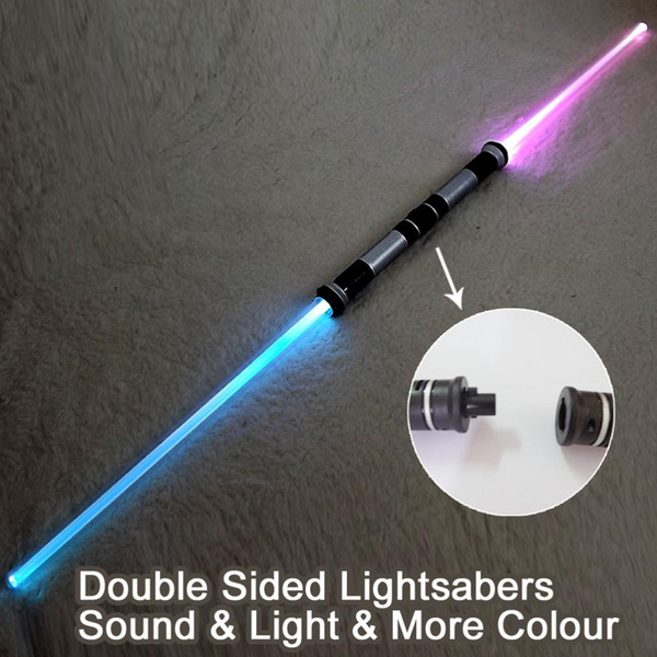 2 Pieces Sound Lightsaber Cosplay Props Kids Double Light Saber Toy Sword for Boys Christmas Gifts