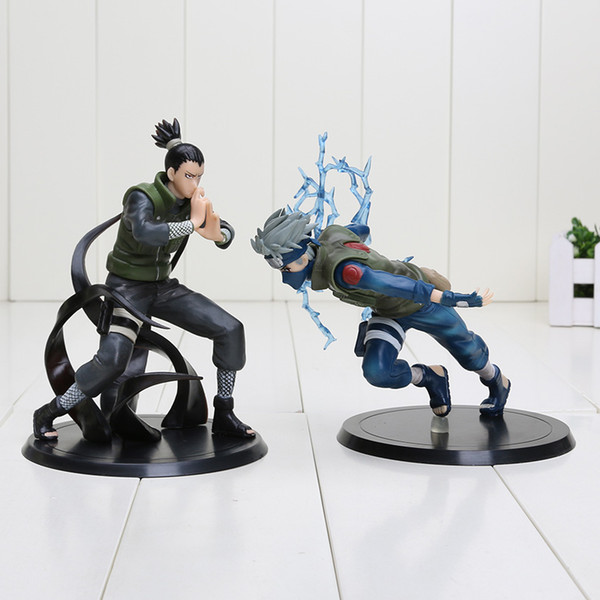 15cm Anime Naruto Nara Shikamaru + Hatake Kakashi PVC action Figures Toys Christmas gift Naruto figure