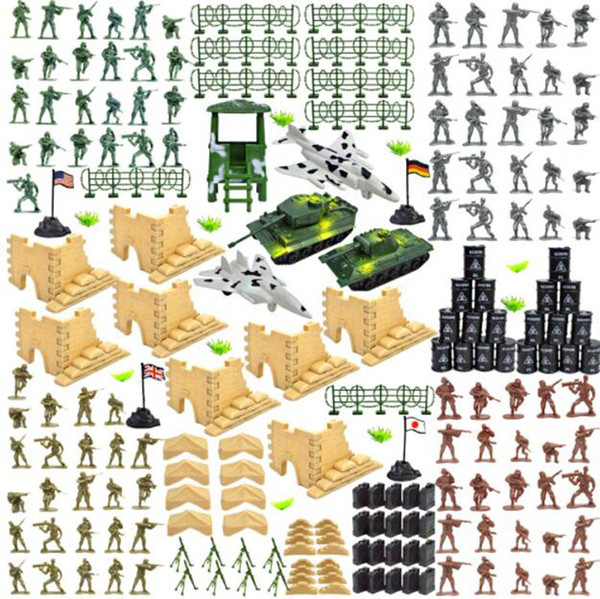 Plastic Toy Soldiers Military Army Men Four-Nation Coalition Gift Model DIY Action Figures Toys For Children Boys 250pcs/set