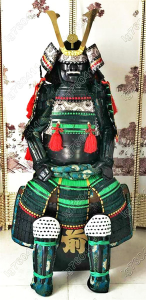 wearable Japanese iron & Silk Rüstung Art Samurai Green Armor Suit Odoshi O25