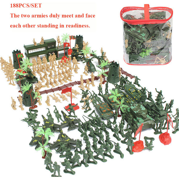 188PCS Military Base Army Men - World War Set Boys Gifts