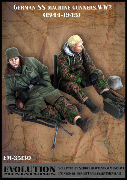 1/35 REISN FIGURES MODEL KITS GERMAN SS MACHINE GUNNERS.WW2.004