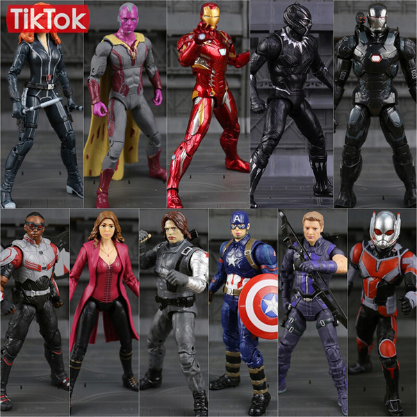 Captain America Civil War Iron Man Black Panther Winter Soldier Black Widow Hawkeye Vision Scarlet Witch Toy Figure Model Gift