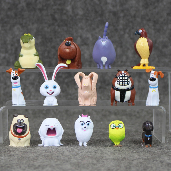 Cute 14pcs/lot the pets life PVC Snowball Gidget Mel Max Duke Dog Cat Rabbit Action Figure Toy