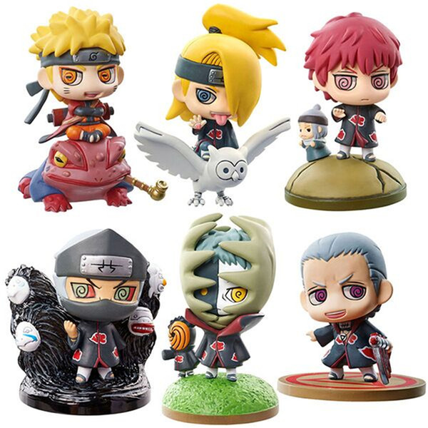 6pcs/sets Naruto Action Figure Toys Naruto and dawn Q Version pvc Figure Toys Dolls Model Kids Best Christmas Gift