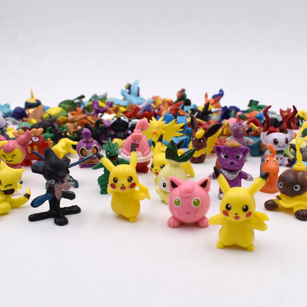 144 PCS/LOT in Random HOT Brand New Cute Pikachu Figures Mini Monster Action Figure Toy Lot 2-3cm Christmas Gifts Free Shipping