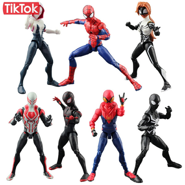 Movie SpiderMan Homecoming Gwen Stacy Spider Woman Spider Man 2099 Cartoon Toy Action Figure Model Doll Gift