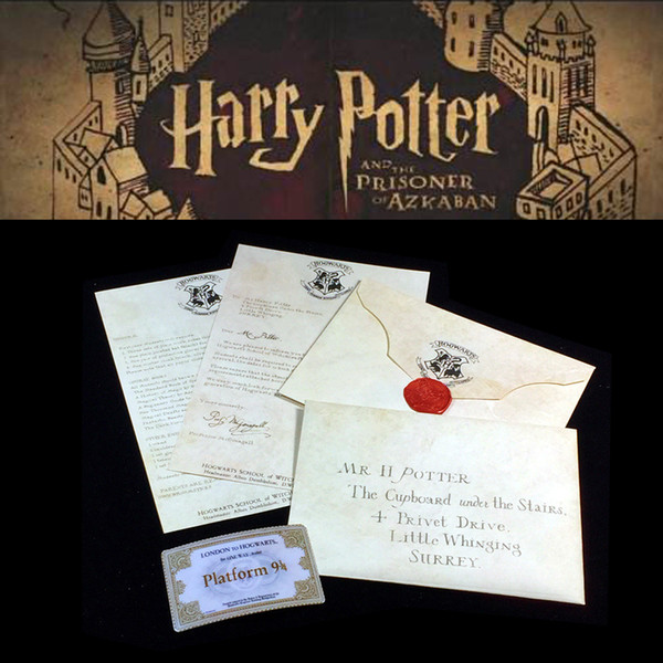 HOT Harry Potters Hogwarts Acceptance Letter Package Five Pieces Suit Cosplay Props For Adult And Children Birthday Gift