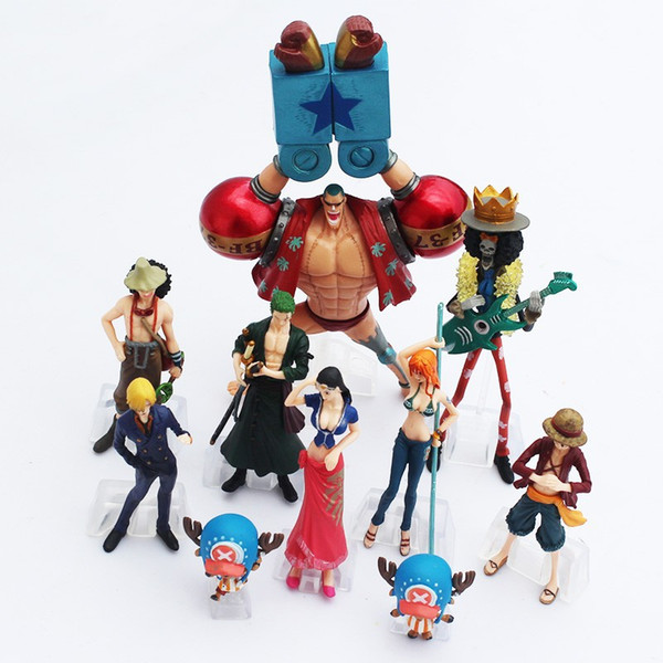 One Piece Action Figure Toys Luffy Nami Roronoa Zoro Figures Cartoon Anime Pvc Model Dolls For Boys Best Gift 10pcs/set