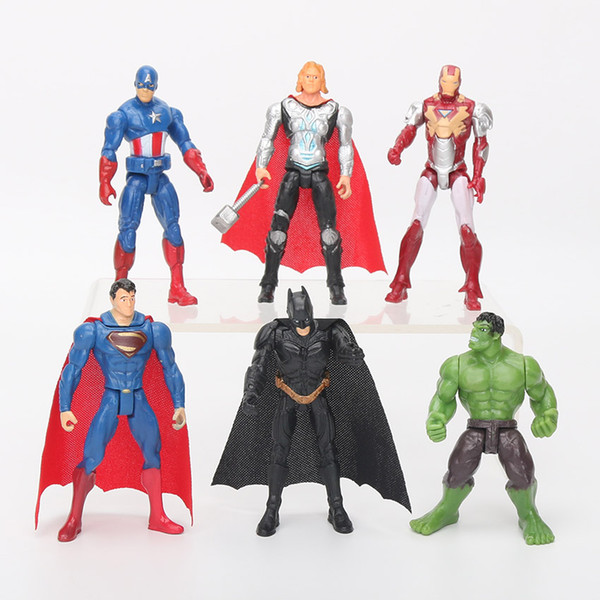 6Pcs/set 10.5cm Marvel the avengers Figures SuperHeroes Toy Baby Hulk Captain America Thor Iron Man pvc model toys