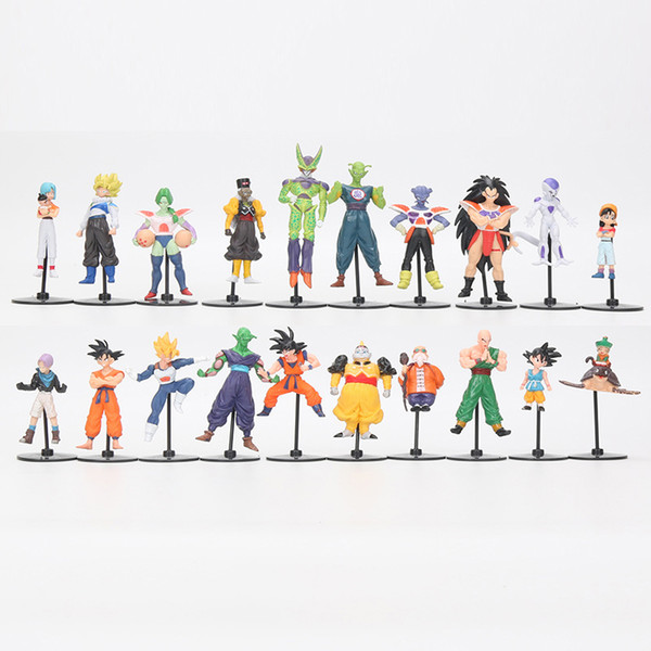 20pcs/set anime Dragon Ball Z toys GT Action Figures Crazy Party 10CM Cell Freeza son Goku PVC Dragonball Figures Best Gift