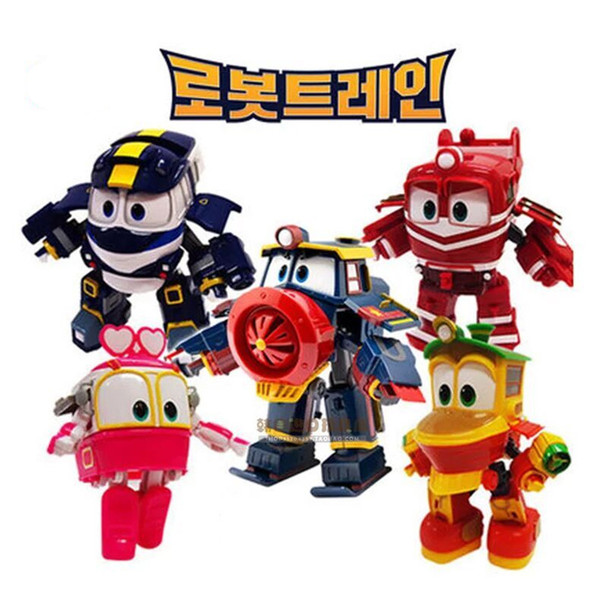 NEW hot 4pcs/set 8cm Robot Trains Transformation Kay Alf Dynamic Train Family Deformation Train Car action figure toys toy doll